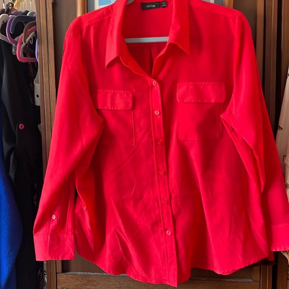 Bright red dress top